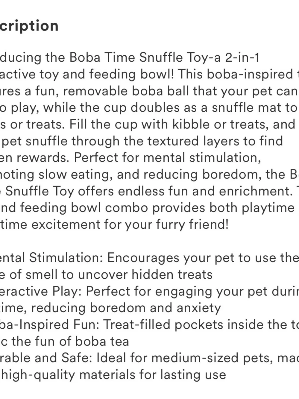 Injoya Boba Interactive Snuffle Dog Toy